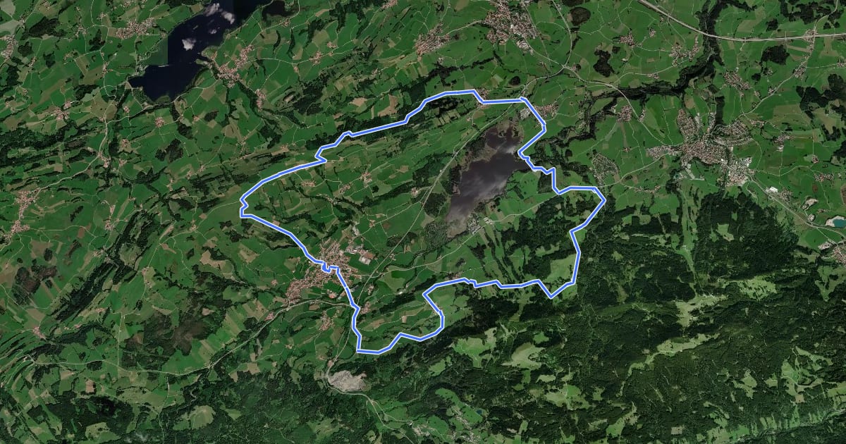Маршрут Naturbiken Grüntenseerunde на спутниковом снимке