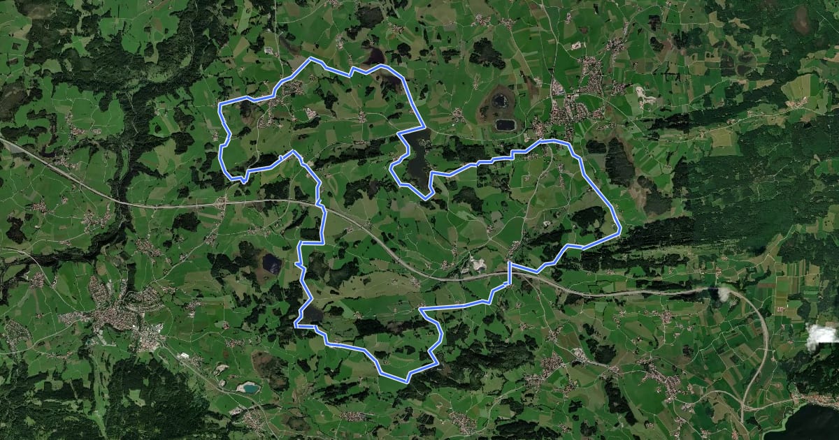 Маршрут Naturbiken Weiher- und Burgenrunde на спутниковом снимке