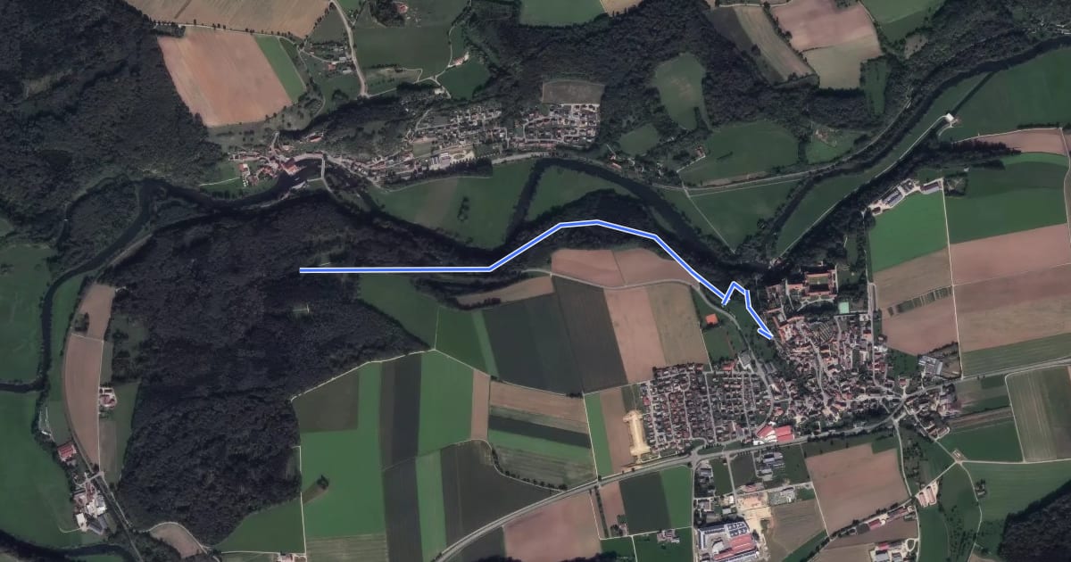 Маршрут NaturErlebnisPfad Obermarchtal на спутниковом снимке