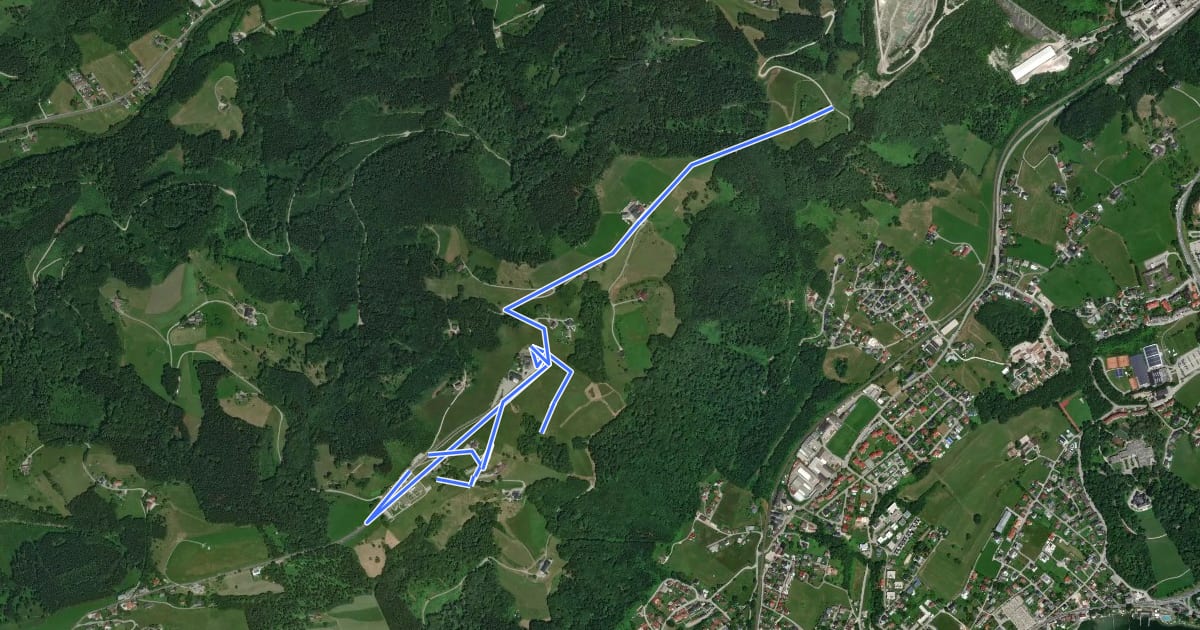 Маршрут Naturerlebnisweg Gmundnerberg на спутниковом снимке