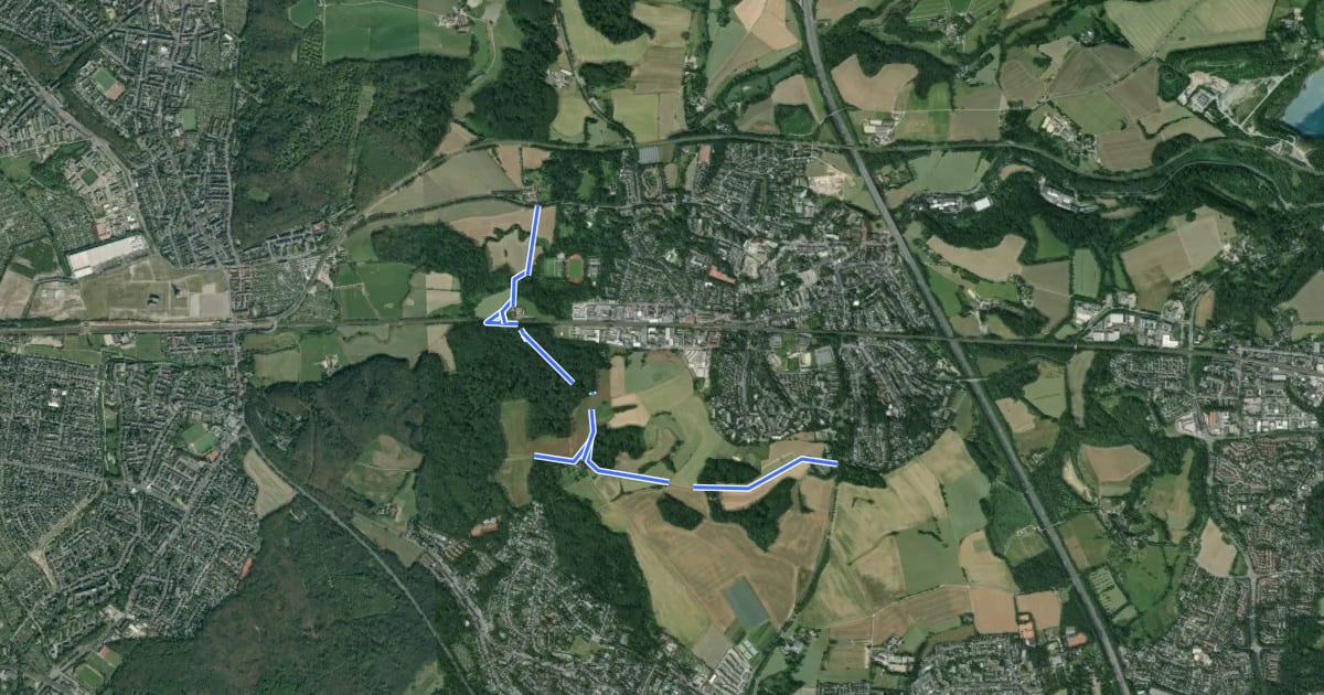 Маршрут Naturfreundeweg Gerresheim-Leichlingen на спутниковом снимке