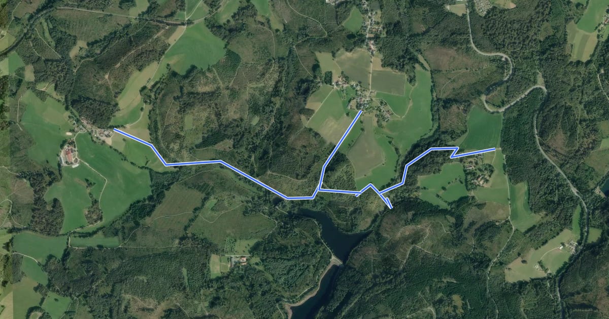 Маршрут Naturfreundeweg Heed - Bruchertalsperre на спутниковом снимке