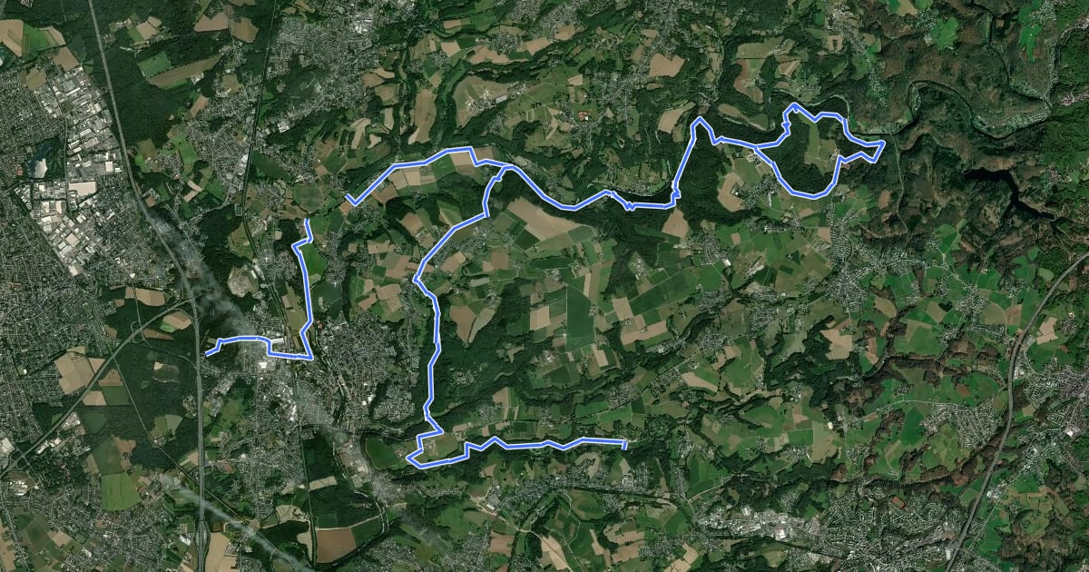 Маршрут Naturfreundeweg Leichlingen на спутниковом снимке
