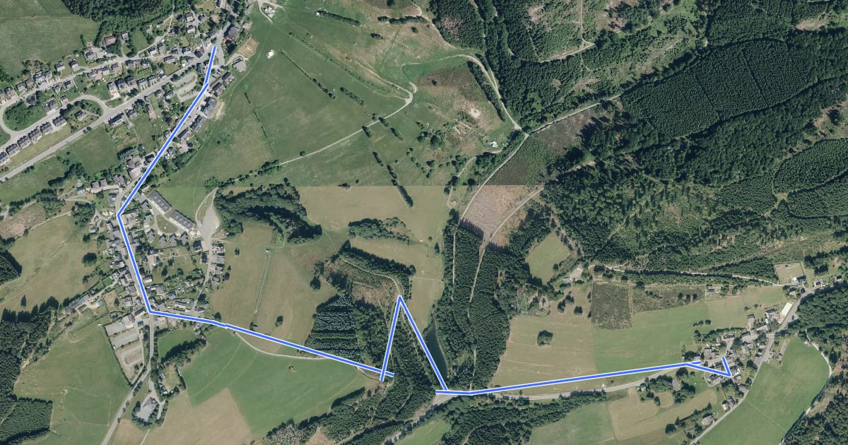 Маршрут Naturfreundeweg Neuastenberg - Mollseifen на спутниковом снимке