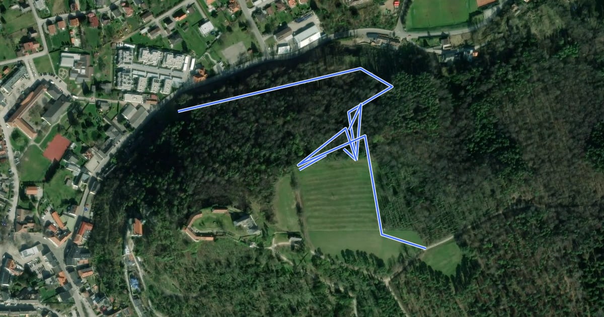 Маршрут Naturfreundeweg Schloß Pitten на спутниковом снимке
