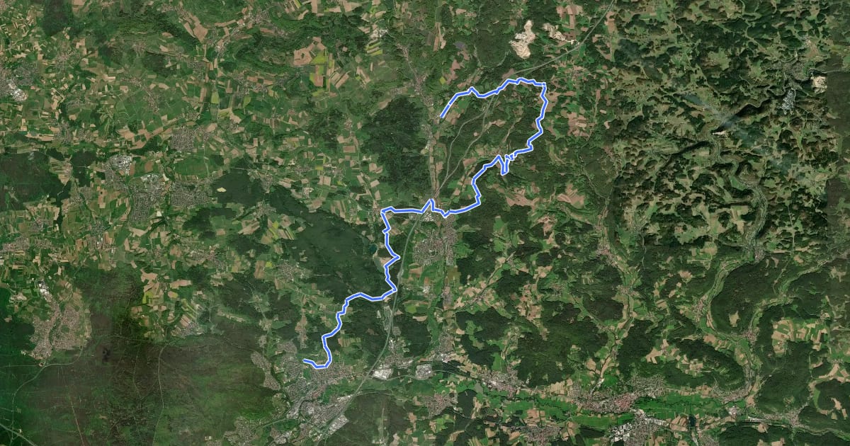 Маршрут Naturfreundeweg Schnaittachtal на спутниковом снимке