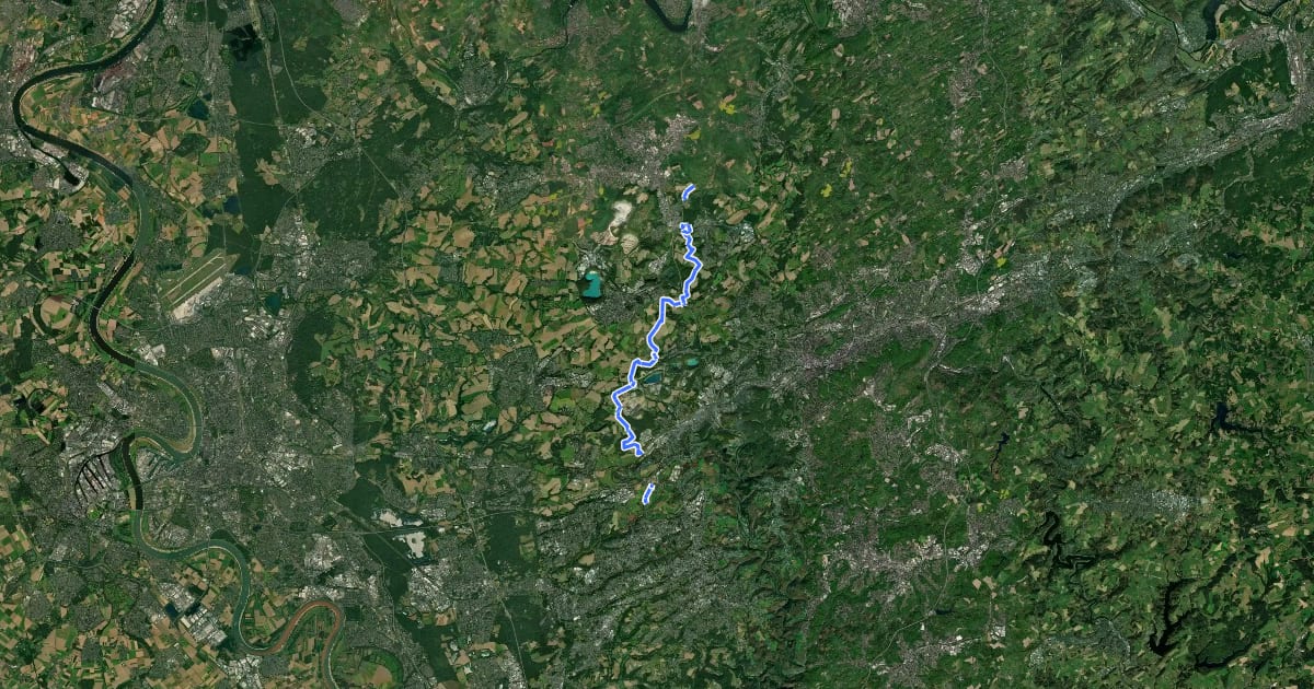 Маршрут Naturfreundeweg Tönisheide - Holzerbachtal на спутниковом снимке