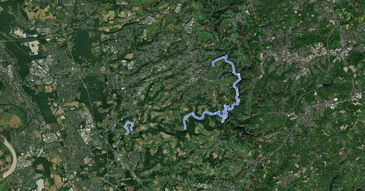 Маршрут Naturfreundeweg Theegarten - Leichlingen на спутниковом снимке