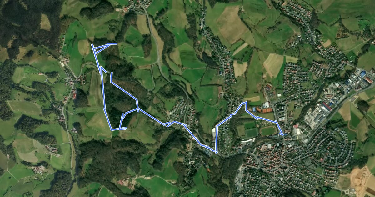Маршрут NaturKraftWeg Mörlenbach на спутниковом снимке
