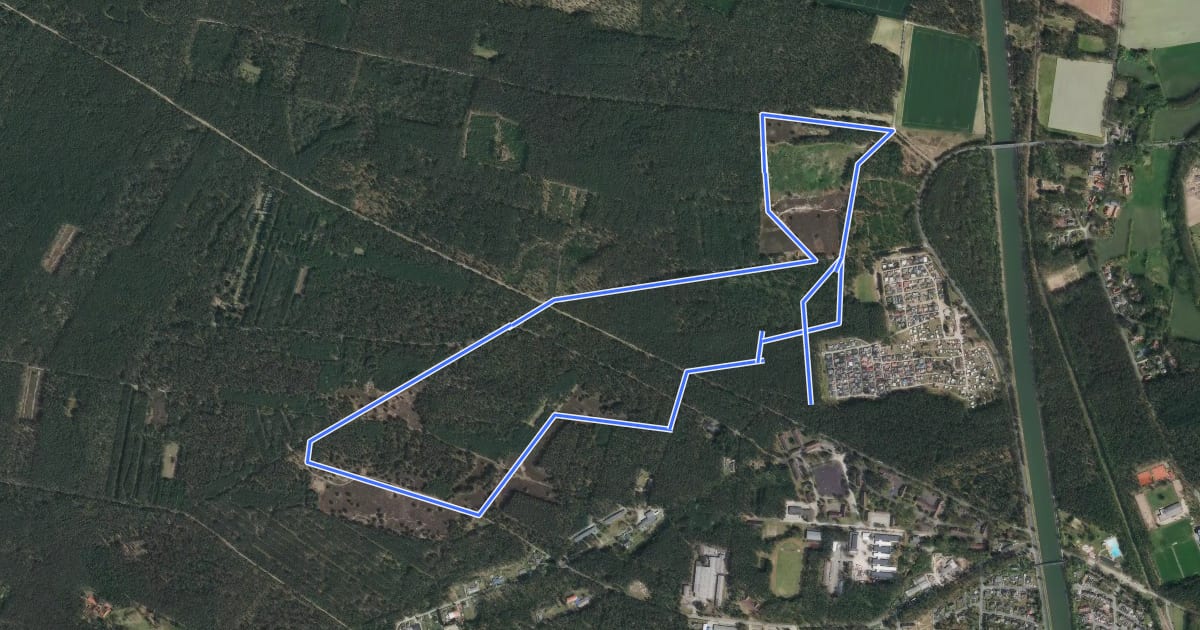 Маршрут Naturlehrpfad Bodenteicher Heide на спутниковом снимке