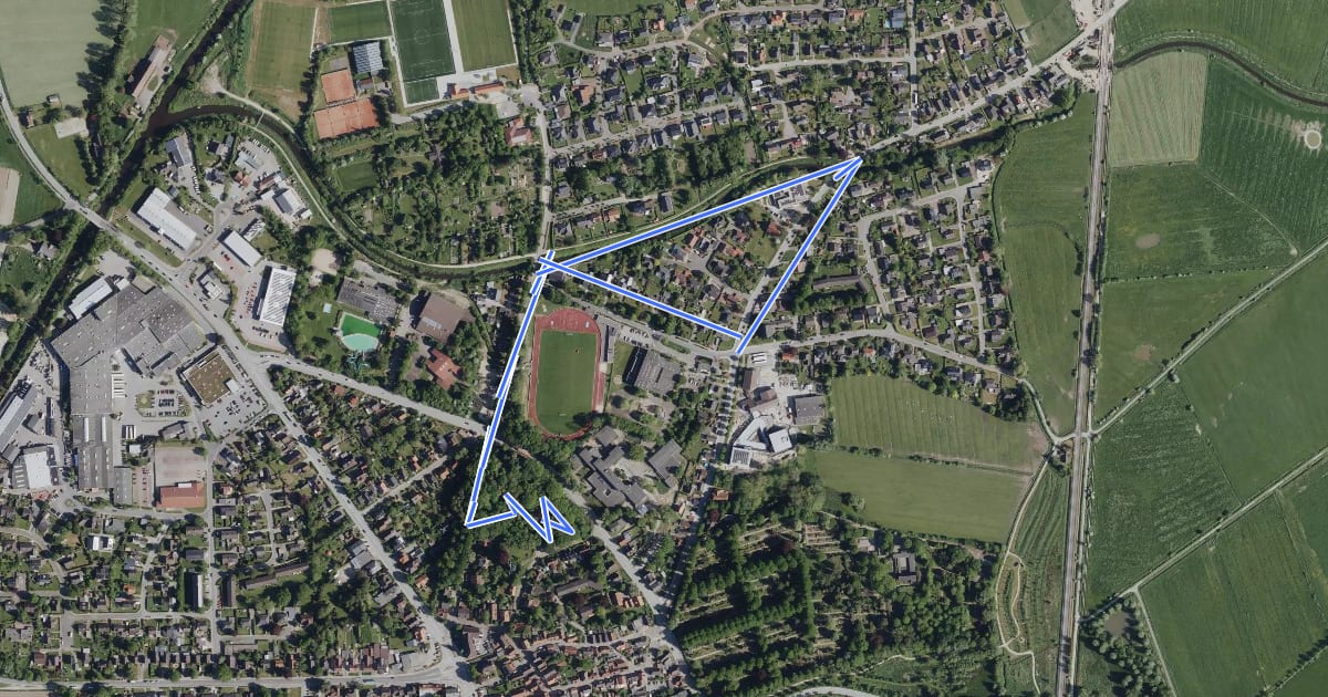 Маршрут Naturlehrpfad Meldorf Promenade-Südermiele-Anlagen на спутниковом снимке