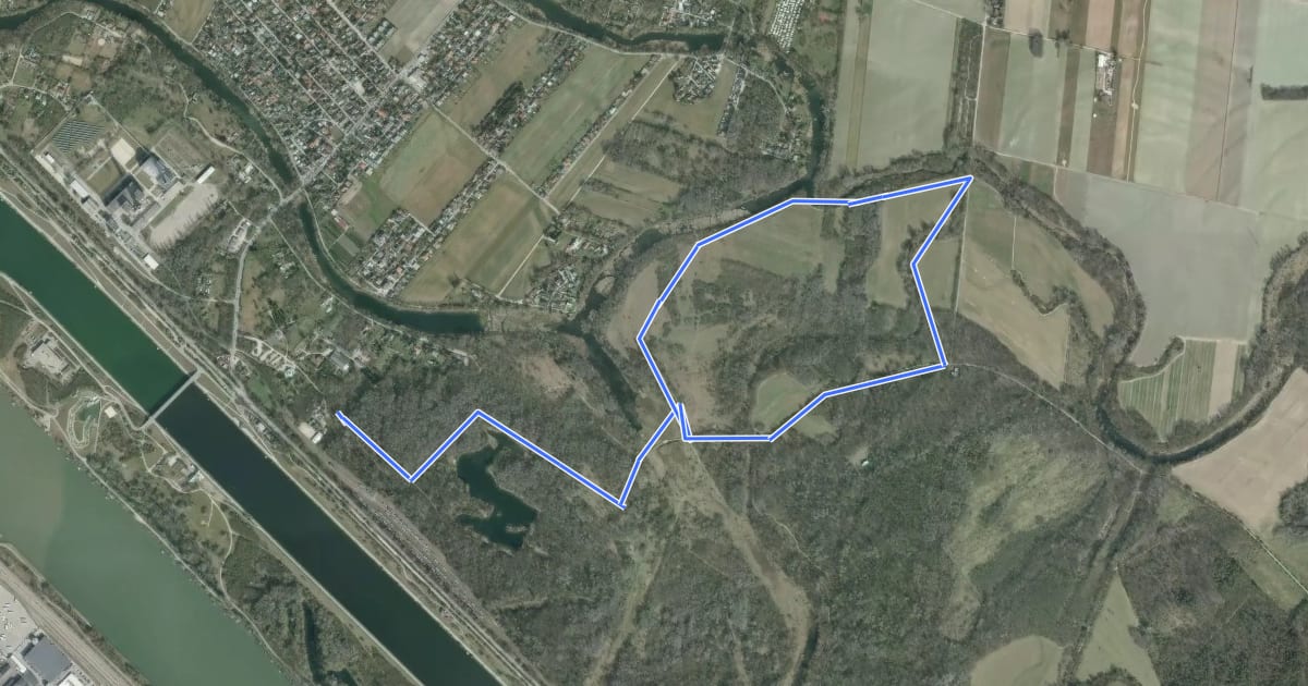 Маршрут Naturlehrpfad obere Lobau (Saltenstraße Rundweg) на спутниковом снимке