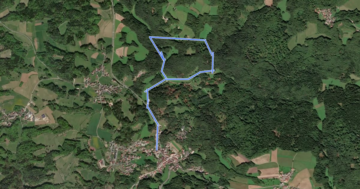 Маршрут Naturlehrpfad Obertrubach на спутниковом снимке