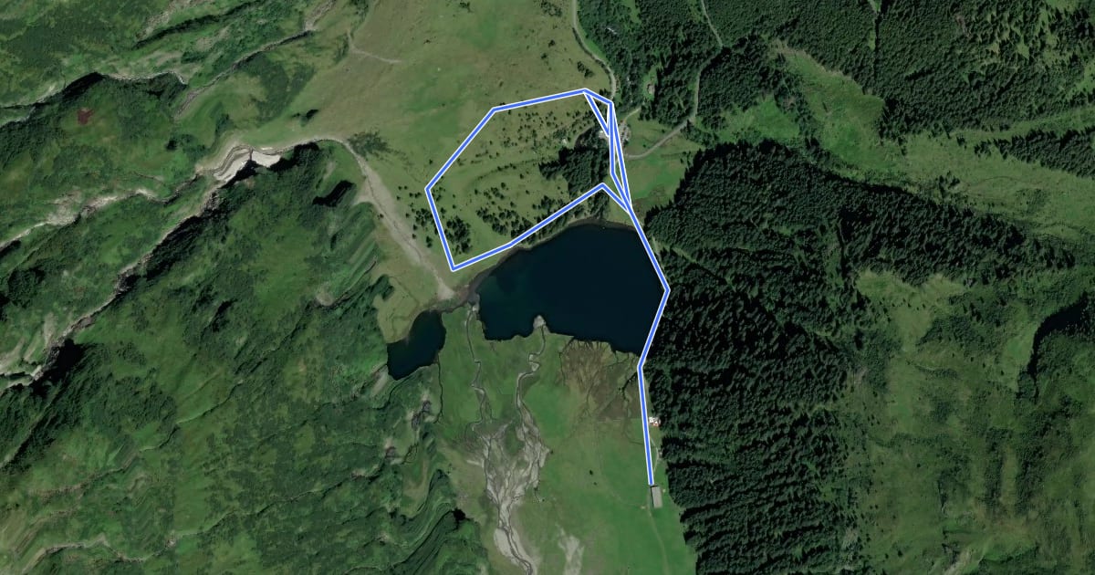 Маршрут Naturlehrweg Hintersee на спутниковом снимке