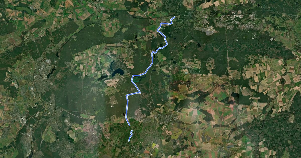 Маршрут Naturpark Barnim Meridian на спутниковом снимке