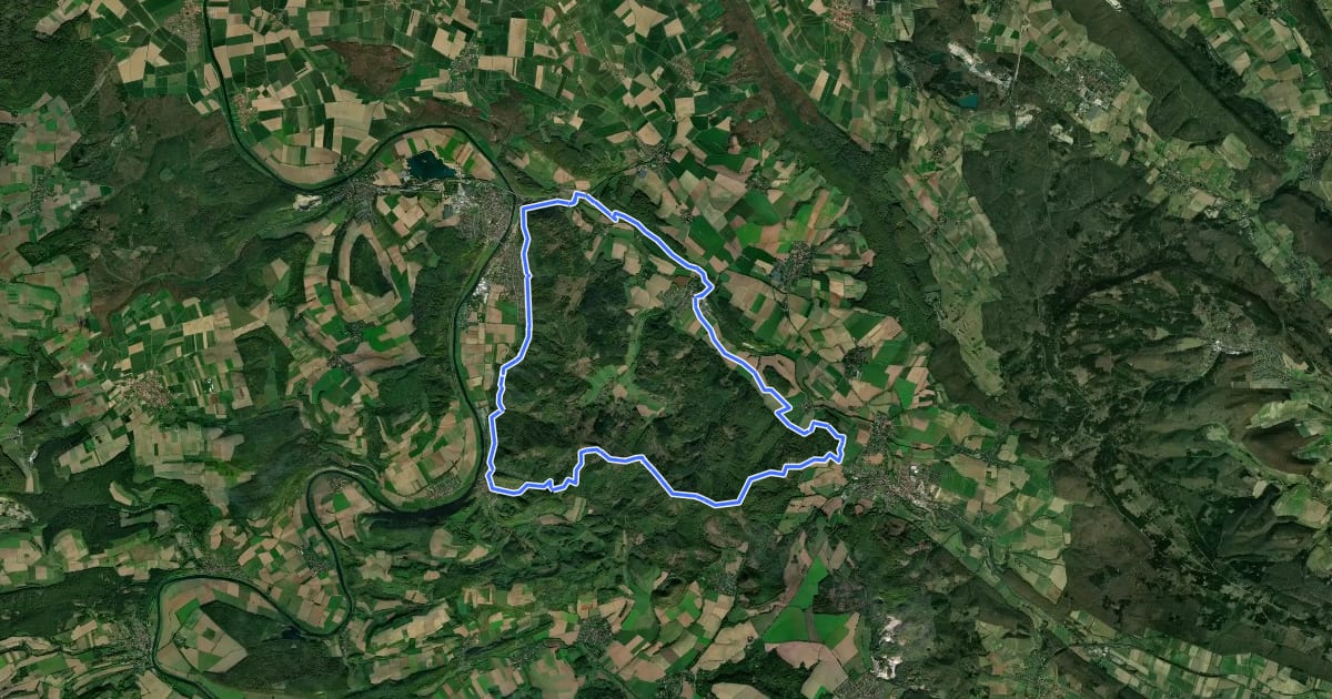 Маршрут Naturpark Solling-Vogler, Tour 1: Über den Ebersnacken на спутниковом снимке
