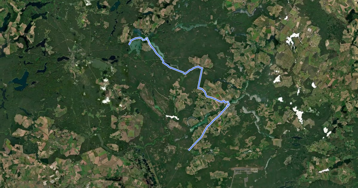Маршрут Naturpark Tour Süd "Rund um die kleine Schorfheide" на спутниковом снимке