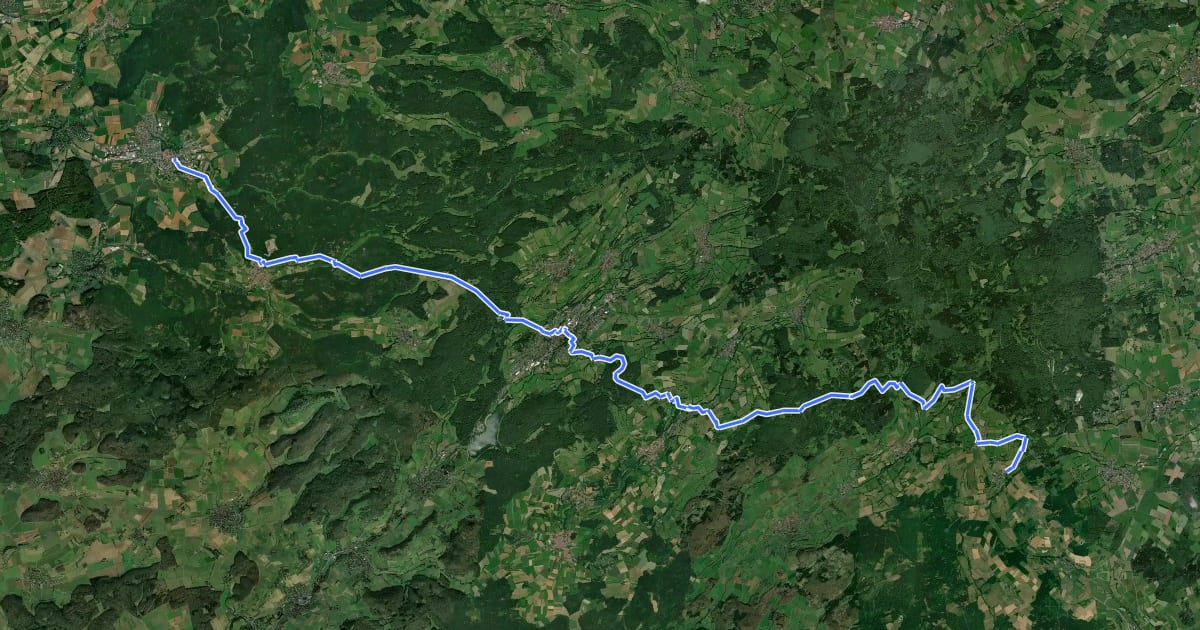 Маршрут Naturparkquerweg на спутниковом снимке