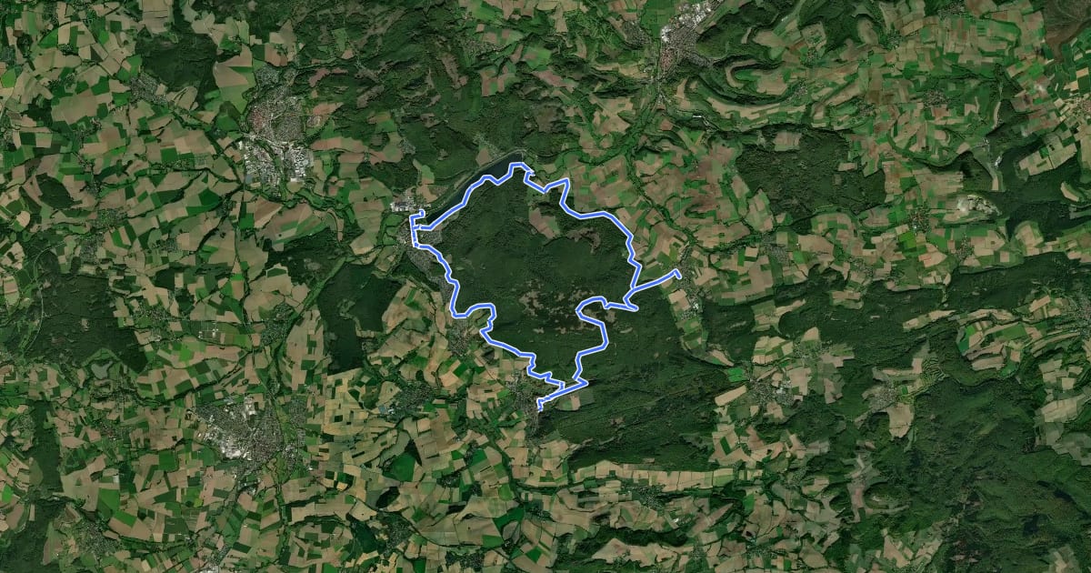 Маршрут Naturparktrail "NaturZeitReise" Schwalenberger Wald - Gesamtrundweg на спутниковом снимке