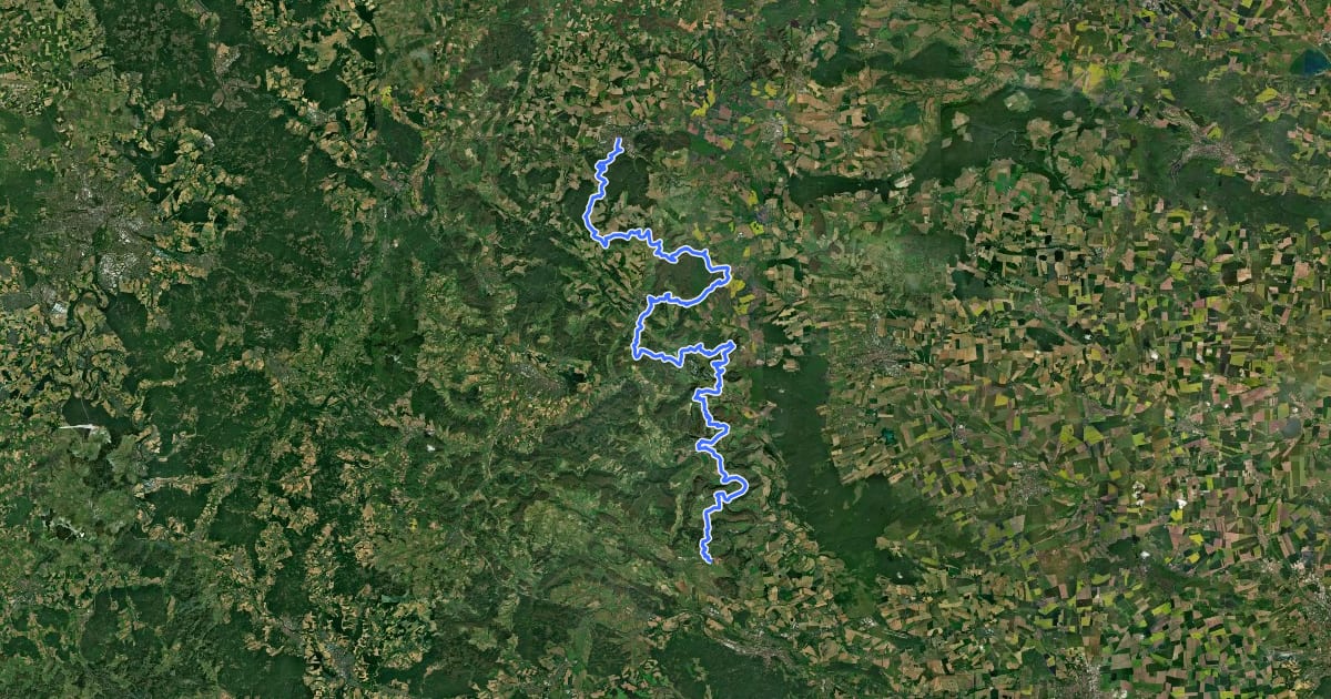 Маршрут Naturparkweg Leine-Werra на спутниковом снимке