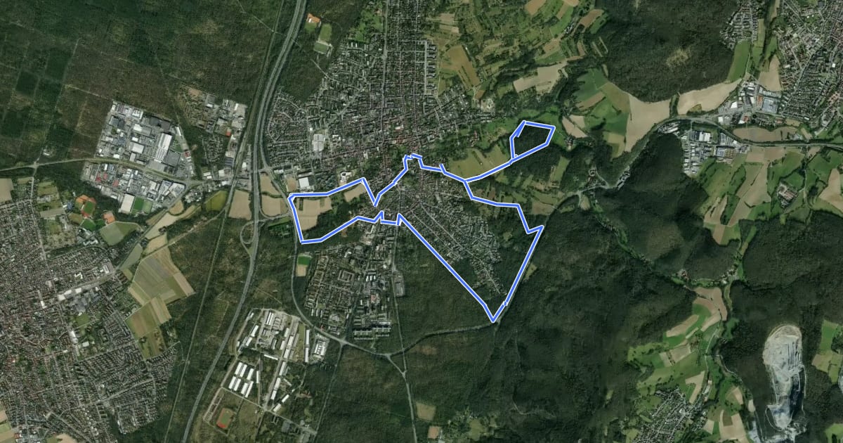 Маршрут Naturpfad Eberstadt на спутниковом снимке