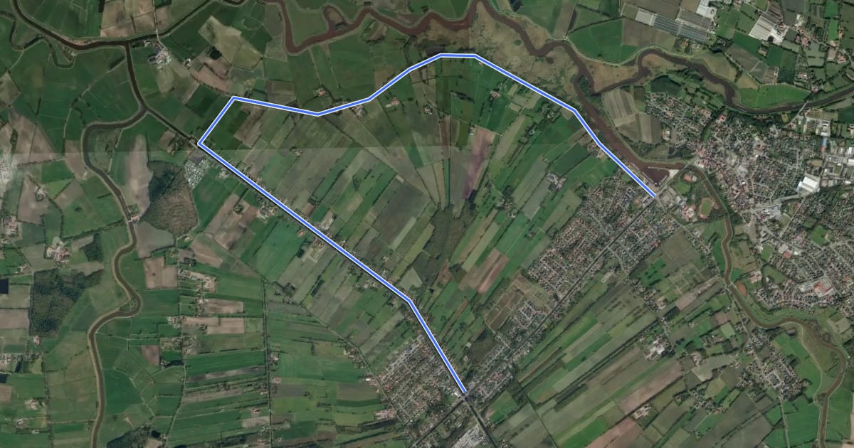 Маршрут Naturroute durch Barßel на спутниковом снимке
