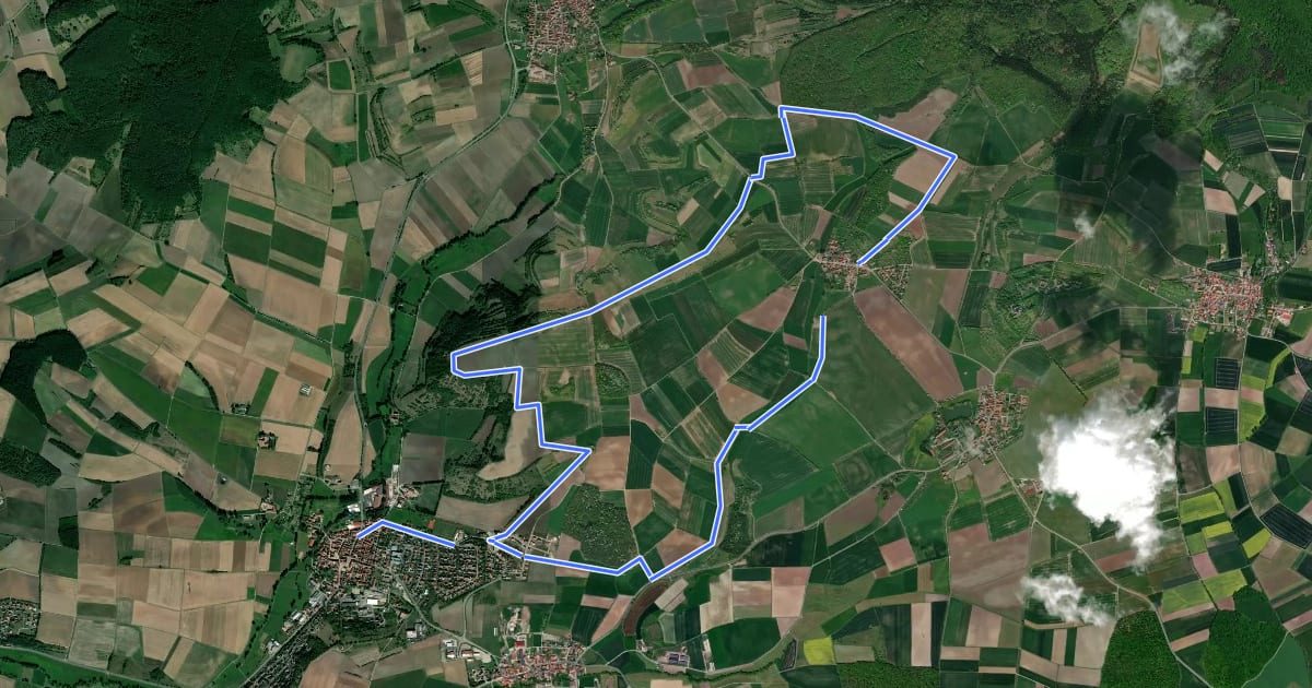 Маршрут Naturschutzweg Stadtlauringen на спутниковом снимке