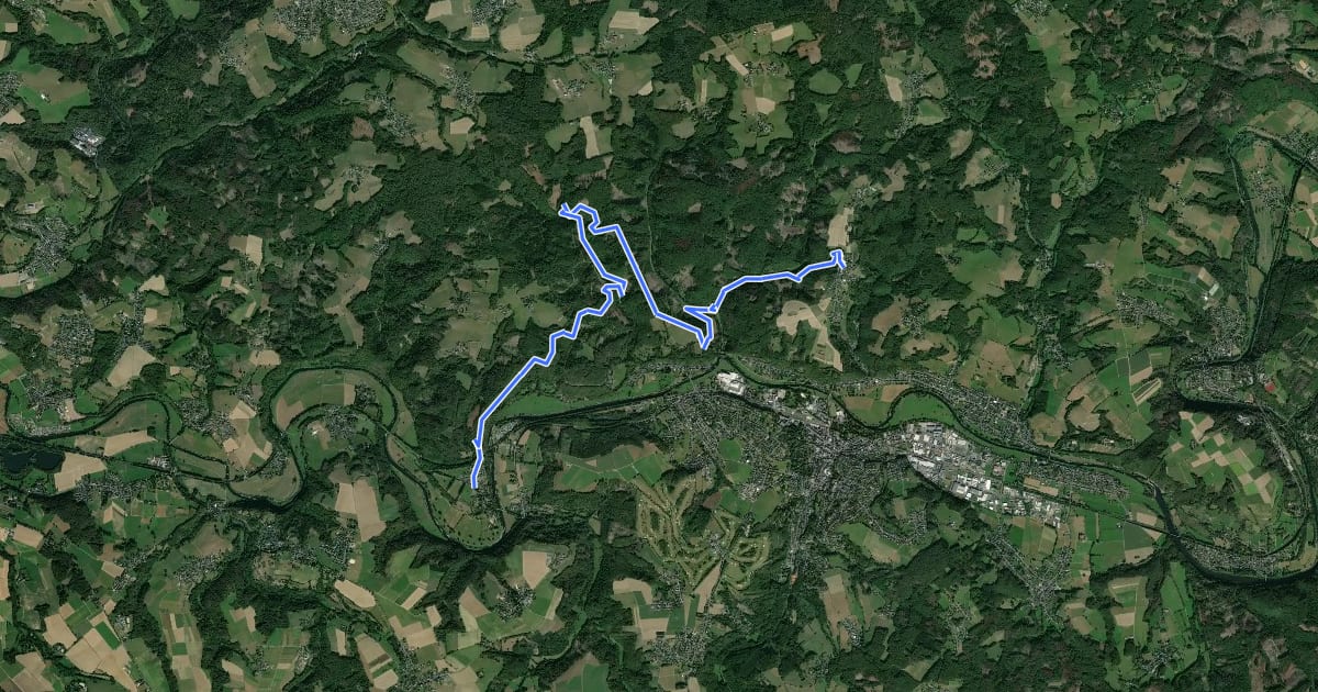 Маршрут Natursteig Sieg Etappe 04 на спутниковом снимке