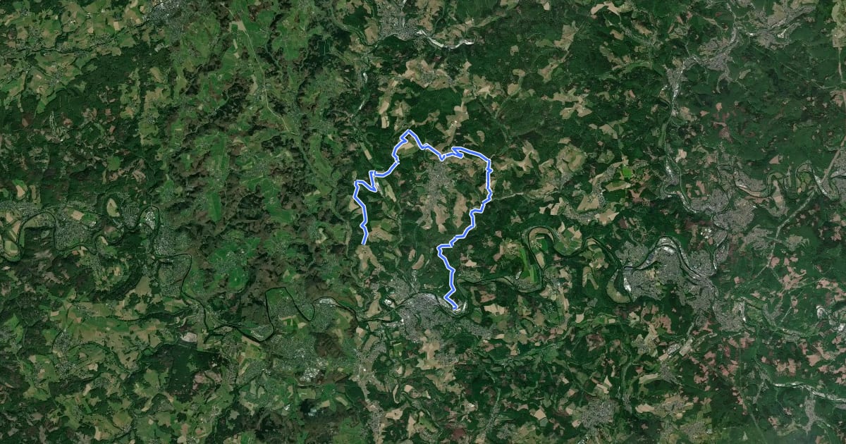 Маршрут Natursteig Sieg Etappe 10 на спутниковом снимке