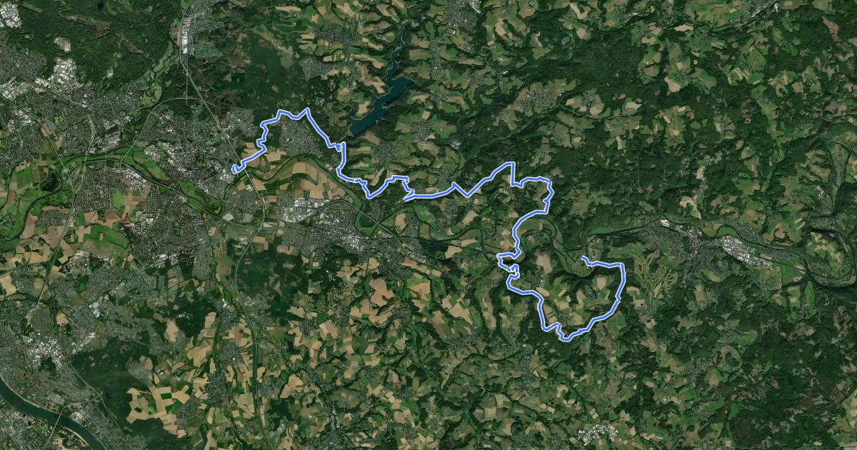 Маршрут Natursteig Sieg Etappen 01-03 на спутниковом снимке