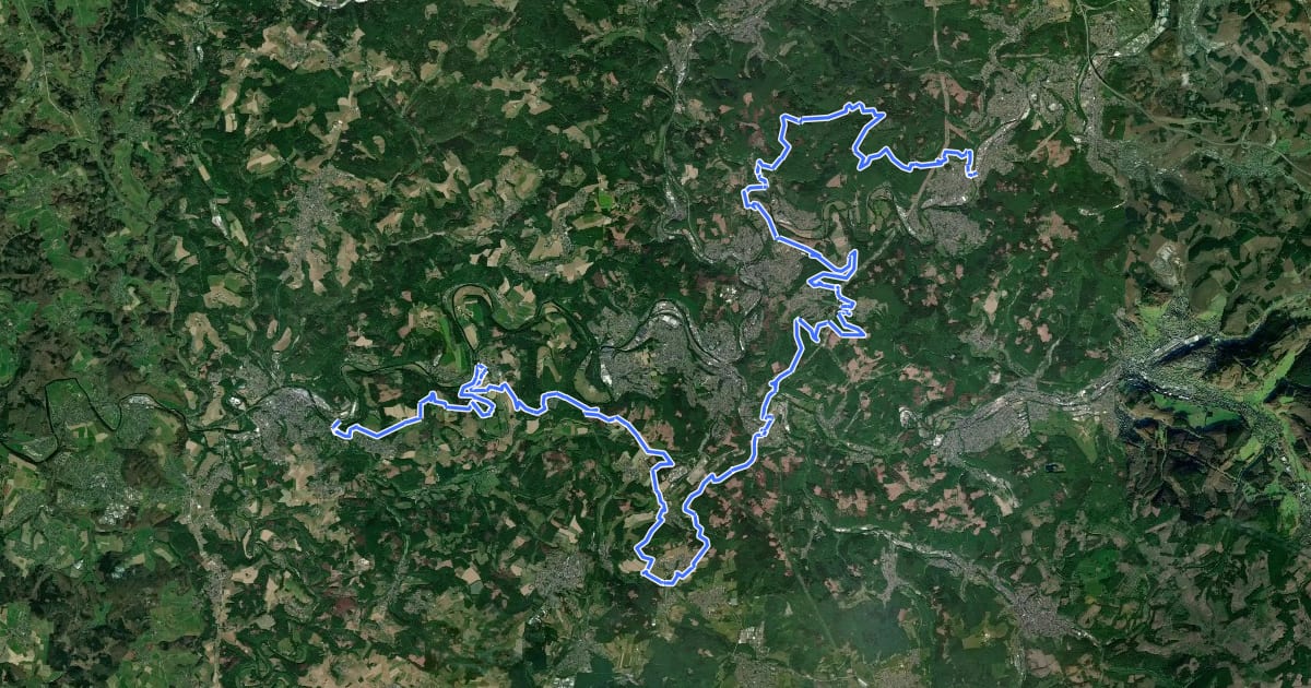 Маршрут Natursteig Sieg Etappen 11-Ende на спутниковом снимке
