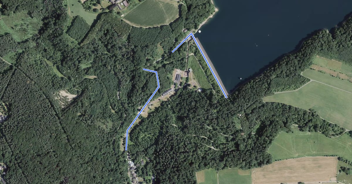 Маршрут Natursteig Sieg Zuweg Wahnbachtalsperre на спутниковом снимке