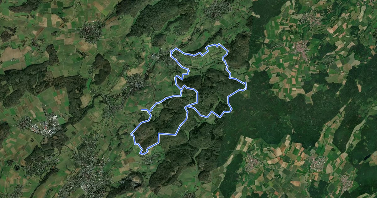 Маршрут NaturTour Nidda на спутниковом снимке
