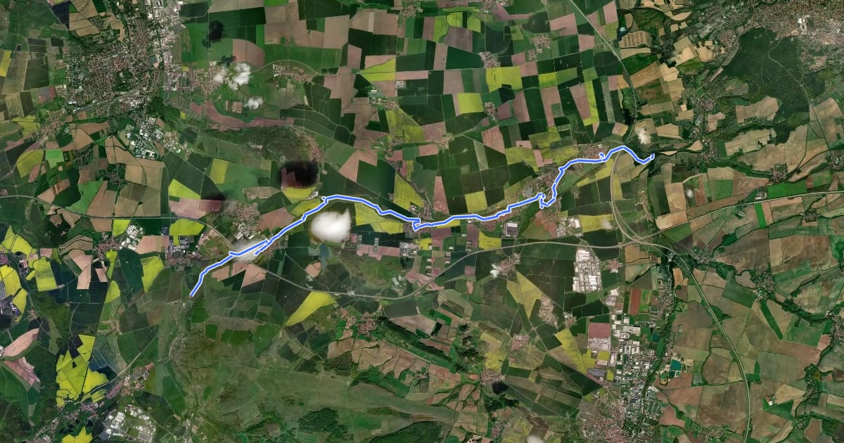 Маршрут Naturwanderweg Apfelstädt-Mühlen на спутниковом снимке