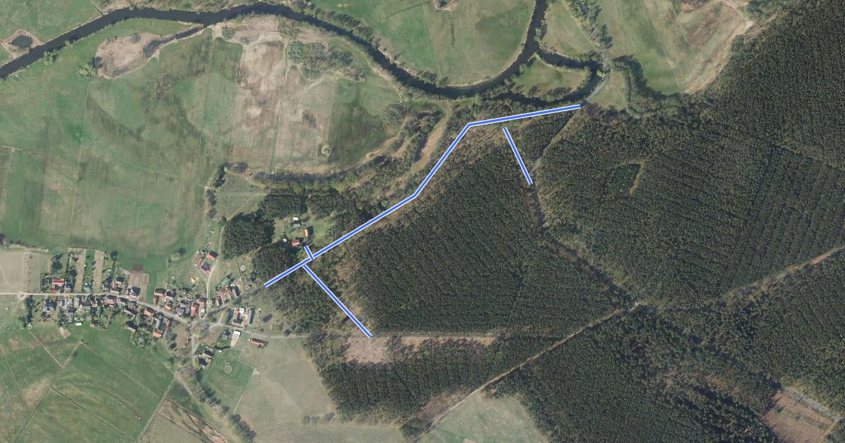 Маршрут Naturwanderweg Plattkow на спутниковом снимке