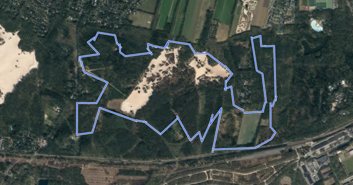 Маршрут Natuurpad De Korte Duinen на спутниковом снимке