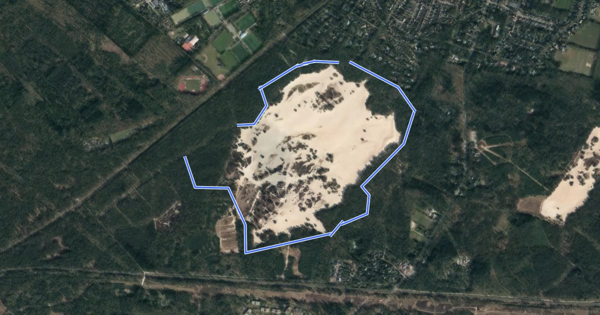 Маршрут Natuurpad De Lange Duinen на спутниковом снимке
