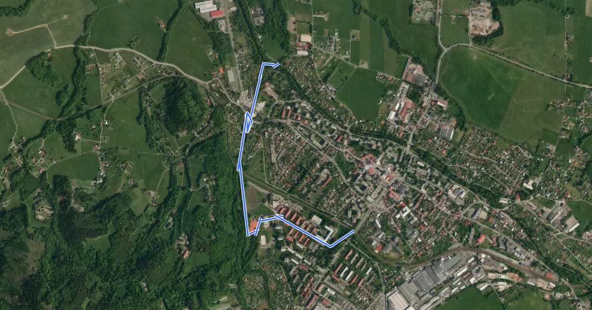 Маршрут Naučná stezka Frenštát pod Radhoštěm на спутниковом снимке