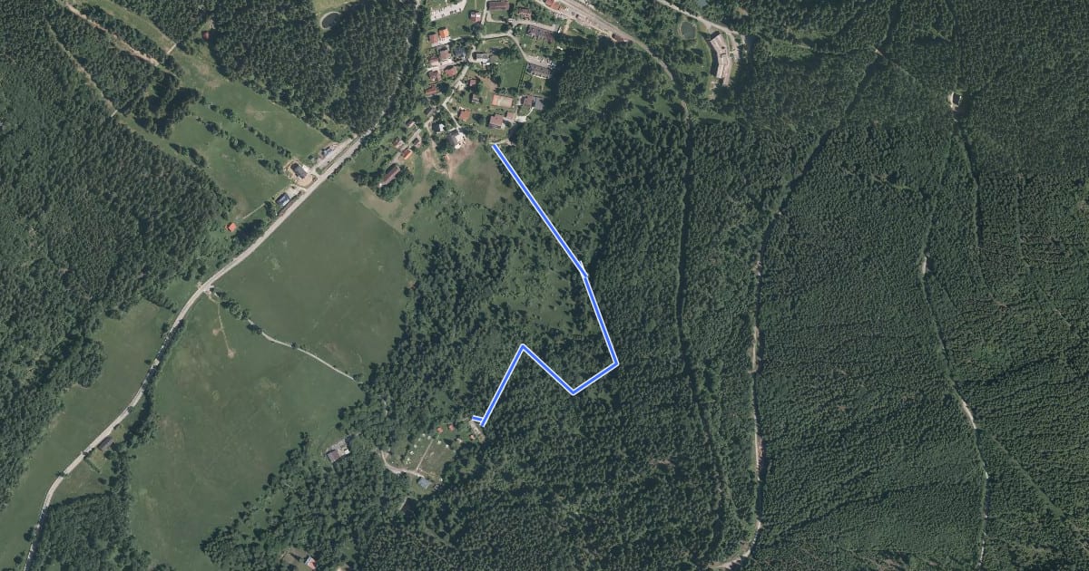 Маршрут Naučná stezka Hornovltavické pastviny на спутниковом снимке