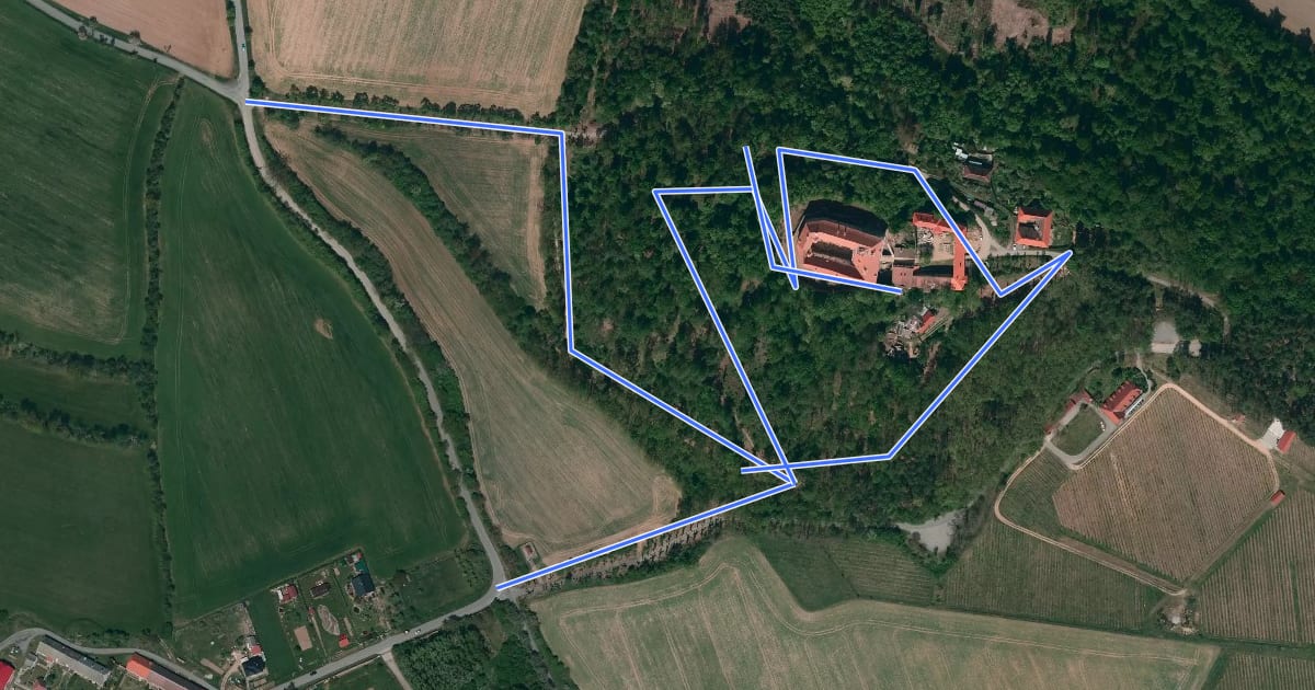 Маршрут Naučná stezka Lesopark Sádek на спутниковом снимке