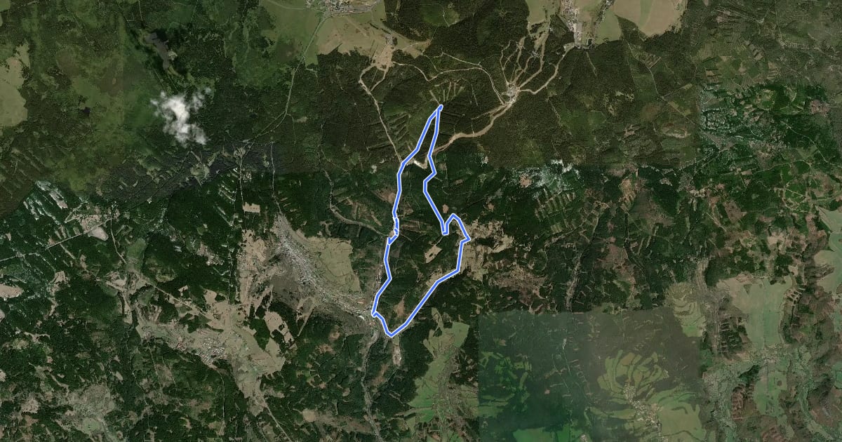 Маршрут naučná stezka Montánní krajina Krušných hor на спутниковом снимке