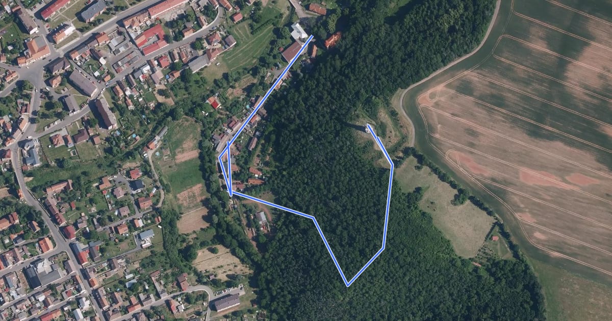 Маршрут Naučná stezka Po křížové cestě на спутниковом снимке