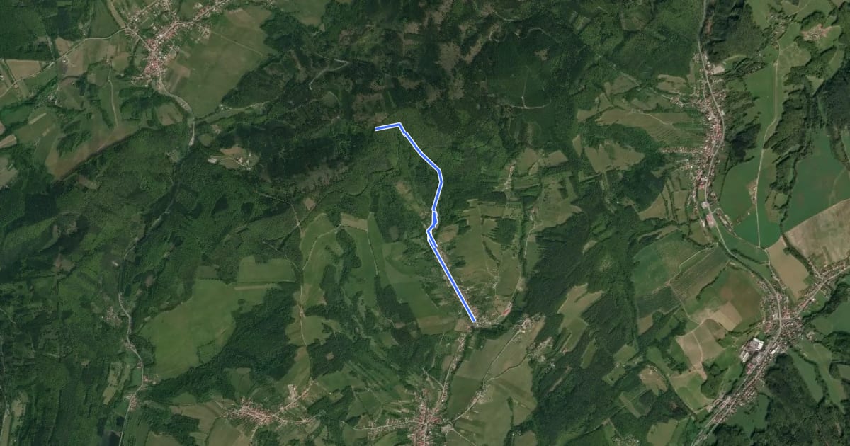 Маршрут Naučná stezka Podhradí - Starý Světlov на спутниковом снимке