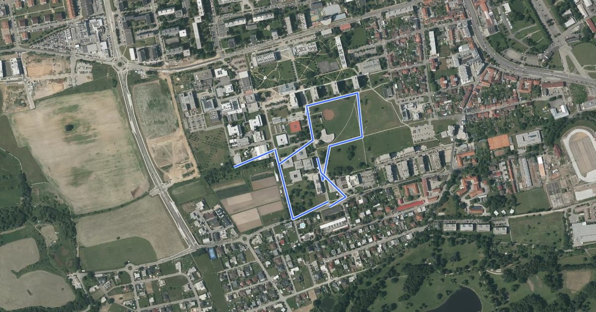 Маршрут Naučná stezka Pracujeme s přírodou на спутниковом снимке