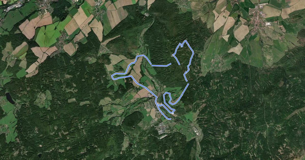 Маршрут Naučná stezka Z Jinec na Olymp Brd на спутниковом снимке