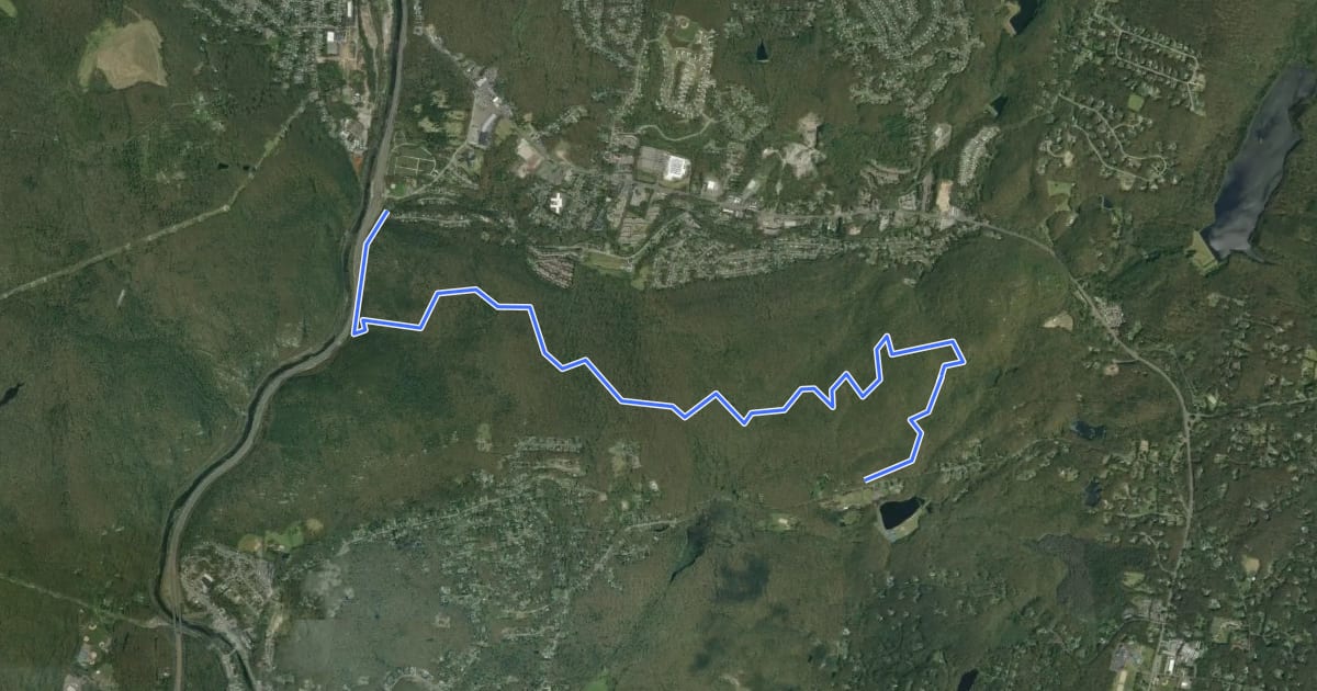 Маршрут Naugatuck Trail на спутниковом снимке
