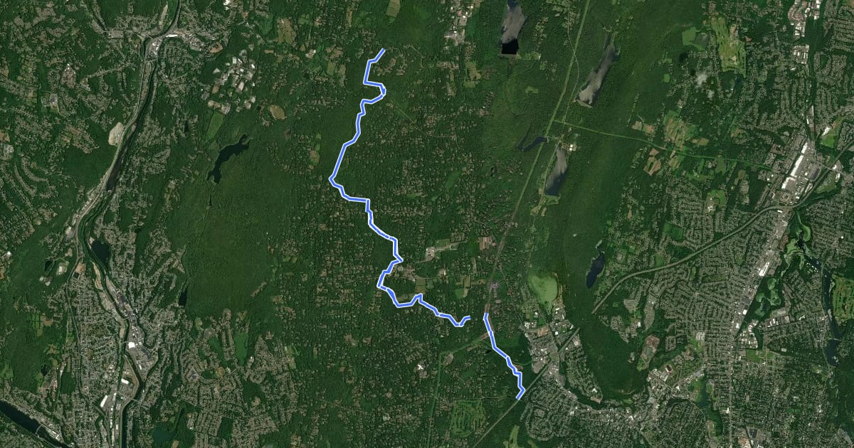 Маршрут Naugatuck Trail (Woodbridge) на спутниковом снимке