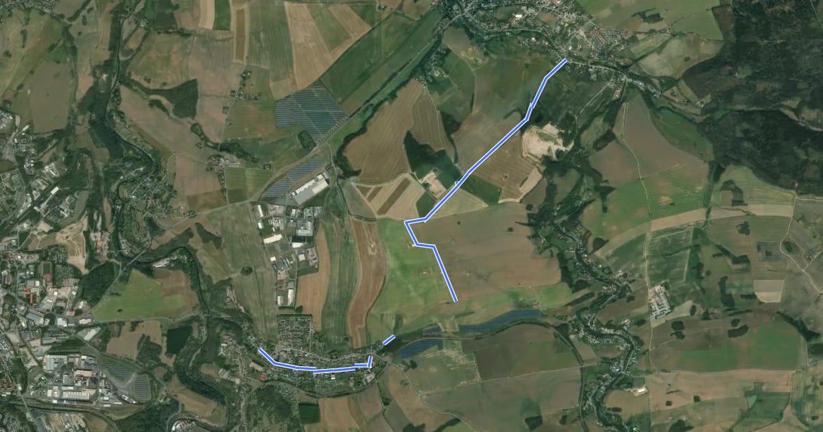 Маршрут Naundorf - Hilbersdorf на спутниковом снимке