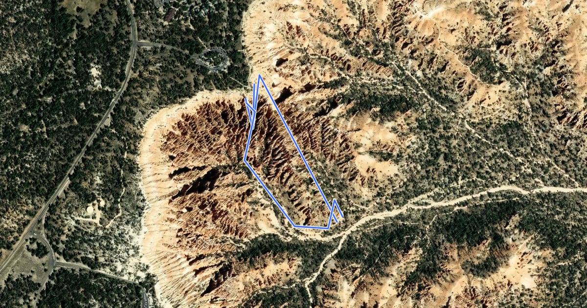 Маршрут Navajo Loop Trail на спутниковом снимке