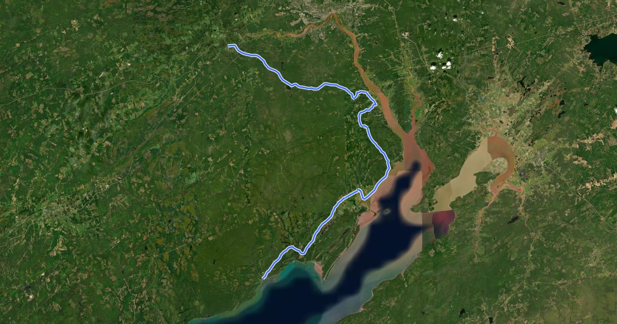 Маршрут NBT на спутниковом снимке
